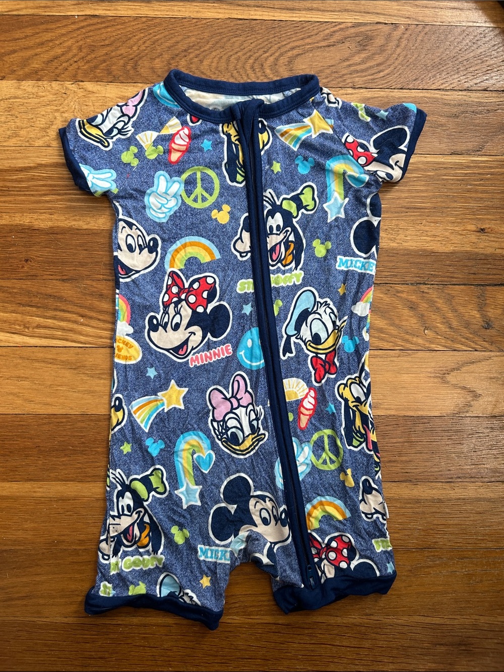 Little Sleepies Disney Mickey & Friends Shorty Zippy Romper 12-18M